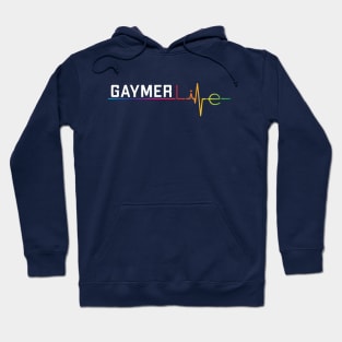 Gaymer life Gaymer Girl / Boy Gamer Gayming Gay Pride Heartbeat Hoodie